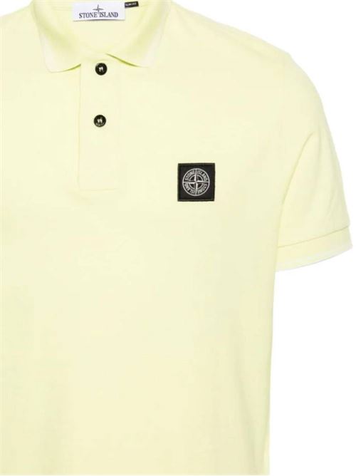 Lime green cotton blend piqué polo Stone Island | 80152SC18V0031